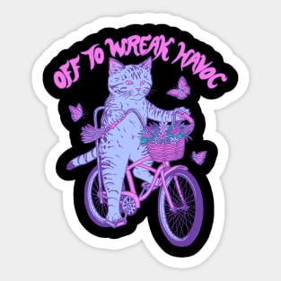 Cat - Off To Wreak Havoc Sticker